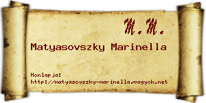 Matyasovszky Marinella névjegykártya